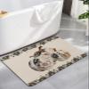 Farmhouse Thanksgiving Bath Mat for Tub,Non Slip Bathroom Floor Runner Rug Quick Dry & Absorbent Diatomaceous Earth Kitchen Room Shower Sink Washable Doormat,European Pumpkins Gold Floral Leaf 16"x24" view 1