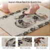 Farmhouse Thanksgiving Bath Mat for Tub,Non Slip Bathroom Floor Runner Rug Quick Dry & Absorbent Diatomaceous Earth Kitchen Room Shower Sink Washable Doormat,European Pumpkins Gold Floral Leaf 16"x24" view 3