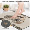 Farmhouse Thanksgiving Bath Mat for Tub,Non Slip Bathroom Floor Runner Rug Quick Dry & Absorbent Diatomaceous Earth Kitchen Room Shower Sink Washable Doormat,European Pumpkins Gold Floral Leaf 16"x24" view 4
