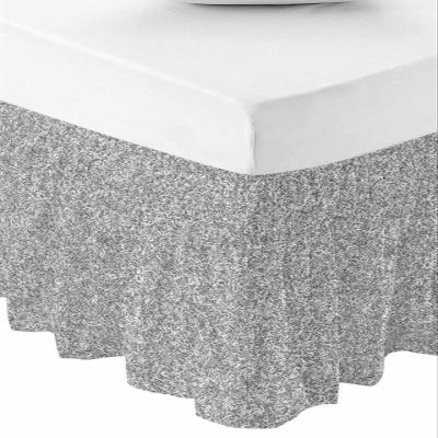 Black and White Bed Skirt King Size 16 Inch Drop, Modern Lines Abstract Art Aesthetics Adjustable Elastic Wrap Around Bed Skirts Pleated Bed Ruffles Bedskirt for Bedroom Hotel