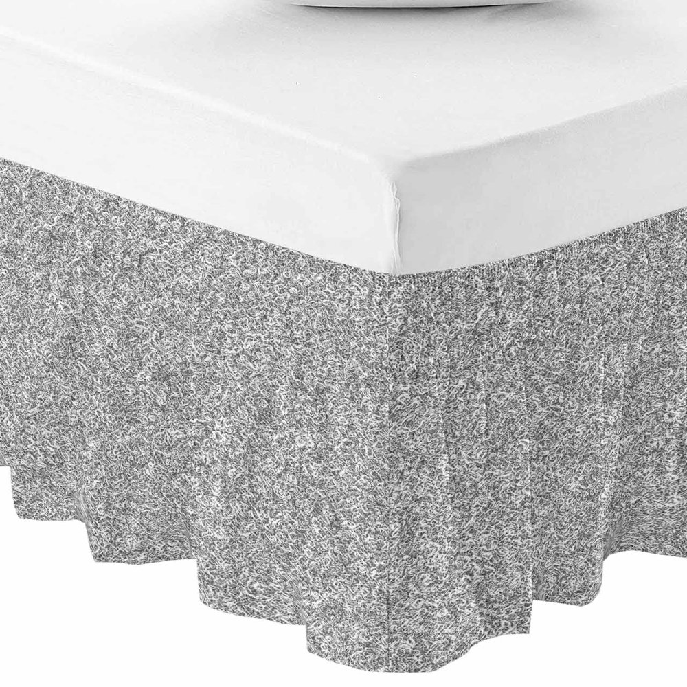 Black and White Bed Skirt King Size 16 Inch Drop, Modern Lines Abstract Art Aesthetics Adjustable Elastic Wrap Around Bed Skirts Pleated Bed Ruffles Bedskirt for Bedroom Hotel