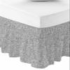 Black and White Bed Skirt King Size 16 Inch Drop, Modern Lines Abstract Art Aesthetics Adjustable Elastic Wrap Around Bed Skirts Pleated Bed Ruffles Bedskirt for Bedroom Hotel view 1