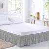 Black and White Bed Skirt King Size 16 Inch Drop, Modern Lines Abstract Art Aesthetics Adjustable Elastic Wrap Around Bed Skirts Pleated Bed Ruffles Bedskirt for Bedroom Hotel view 2