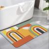 Abstract Orange Bath Mat for Tub,Non Slip Bathroom Floor Runner Rug Quick Dry & Absorbent Diatomaceous Earth Kitchen Room Shower Sink Washable Doormat,Modern Geometric Middle Century Casual 20"x32" view 1