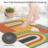Abstract Orange Bath Mat for Tub,Non Slip Bathroom Floor Runner Rug Quick Dry & Absorbent Diatomaceous Earth Kitchen Room Shower Sink Washable Doormat,Modern Geometric Middle Century Casual 20"x32" view 4