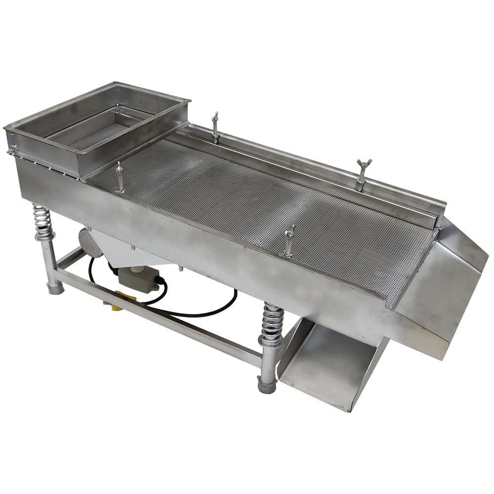 HayWHNKN Electric Vibrating Sifter with 2mm Screen Straight Vibrating Sieve Shaker Stainless Steel Linear Sifter Machine Linear Shaker Single Motor 220v 80W