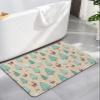 Christmas Bath Mat for Tub,Non Slip Bathroom Floor Runner Rug Quick Dry & Absorbent Diatomaceous Earth Shower Sink Kitchen Living Room Washable Doormat,Cartoon Santa Teal Rustic Xmas Tree 18"x30" view 1