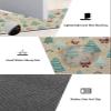 Christmas Bath Mat for Tub,Non Slip Bathroom Floor Runner Rug Quick Dry & Absorbent Diatomaceous Earth Shower Sink Kitchen Living Room Washable Doormat,Cartoon Santa Teal Rustic Xmas Tree 18"x30" view 2
