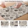 Boho Black Pumpkins Bath Mat for Tub,Non Slip Bathroom Floor Runner Rug Quick Dry & Absorbent Diatomaceous Earth Kitchen Room Shower Sink Washable Doormat,Thanksgiving Harvest Fall Geometric 16"x24" view 3