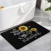 Diatomaceous Earth Bath Rug Bathtub Mat, YOU ARE MY SUNSHINE Sunflower Bee, Rural Style Black Quick Dry Non-Slip Diatomite Mud Bathroom Floor Rugs for Bath Tub Kitchen Absorbent Pad, 24x36 Inch view 1