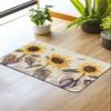 Elegant Sunflower Bath Mat for Tub,Non Slip Bathroom Floor Runner Rug Quick Dry & Absorbent Diatomaceous Earth Kitchen Room Shower Sink Washable Doormat,Rustic Chic Bee Butter-fly Newspaper 24"x36" view 2