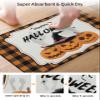 Diatomaceous Earth Bath Rug Bathtub Mat, Happy Halloween Pumpkin Bat Orange Black Buffalo Plaid Quick Dry Non-Slip Diatomite Mud Bathroom Floor Rugs for Bath Tub Kitchen Absorbent Pad, 16x24 Inch view 3