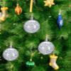 Abstract Grey, Christmas Ornaments Balls, Modern Minimalist Geometric Aesthetics Art Removable Top Hanging Ornaments Ball, DIY Round Balls for Christmas Trees Wedding Party Decorations view 4