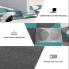 Abstract Aqua Bath Mat for Tub,Non Slip Bathroom Floor Runner Rug Quick Dry & Absorbent Diatomaceous Earth Shower Sink Bedroom Kitchen Living Room Washable Doormat,Modern Grey White Geometric 24"x36" view 2