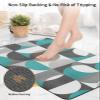 Abstract Aqua Bath Mat for Tub,Non Slip Bathroom Floor Runner Rug Quick Dry & Absorbent Diatomaceous Earth Shower Sink Bedroom Kitchen Living Room Washable Doormat,Modern Grey White Geometric 24"x36" view 4