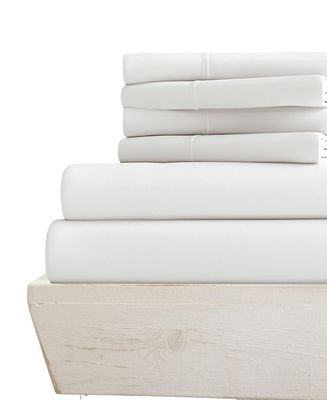 Thraed-Spraed 6-PC Giza Sheet Set - 1000-Thread-Count 100% Giza Egyptian Cotton - 1 Fitted, 1 Flat, 4 Pillowcases Soft Long Staple Cotton 1000TC, Fit Upto 28" Deep Pockets - Queen-XL, White