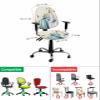 Thanksgiving Office Chair Cover Stretchable Computer Chair Seat Cover Backrest Slipcovers, Fall Teal Beige Pumpkin Eucalyptus Leaves Stretchable Rotating Desk Chair Seat Cushion Split Protectors view 3