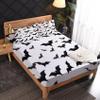 GEDAEUBA Bat Sheets Twin XL Size - Halloween Bed Sheets for Kids Boys Girls, Black and White Sheet Set, Soft Microfiber & Deep Pocket & Wrinkle Free Fitted Sheet, Flat Sheet and Pillow Case view 2
