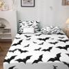 GEDAEUBA Bat Sheets Twin XL Size - Halloween Bed Sheets for Kids Boys Girls, Black and White Sheet Set, Soft Microfiber & Deep Pocket & Wrinkle Free Fitted Sheet, Flat Sheet and Pillow Case view 3