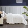 DaisyHuang Botanical Oversized Bedspread Queen Size - Leaves Pattern Stitching Quilt Set - Elegant & Fresh Style Bedding Coverlets, Reversible, Lightweight, 5 Piece, White view 4