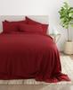 6-PC Giza Sheet Set - 1000-Thread-Count 100% Giza Egyptian Cotton - 1 Fitted, 1 Flat, 4 Pillowcases Soft Long Staple Cotton 1000TC, Fit Upto 28" Deep Pockets - Queen, Burgundy view 2