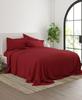 6-PC Giza Sheet Set - 1000-Thread-Count 100% Giza Egyptian Cotton - 1 Fitted, 1 Flat, 4 Pillowcases Soft Long Staple Cotton 1000TC, Fit Upto 28" Deep Pockets - Queen, Burgundy view 3