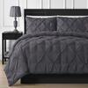 AnexLinen 5 PCS Pinch Pleated Comforter Set-Extra Long Quilted for Palatial King (116x98) Size | Grey Pin Tuck Duvet Insert with Corner Tabs Fill 500 GSM 100% Egyptian Cotton Quilt Set view 1