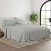 6-PC Giza Sheet Set - 1000-Thread-Count 100% Giza Egyptian Cotton - 1 Fitted, 1 Flat, 4 Pillowcases Soft Long Staple Cotton 1000TC, Fit Upto 28" Deep Pockets - Short King, Light Grey view 3