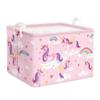 Clastyle Adorable Pink Unicorns Shelf Basket for Kid Cloud Heart Rainbow Baby Girls Gift Basket Rectangle Clothes Books Toy Storage Cube, 36L view 1