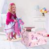 Clastyle Adorable Pink Unicorns Shelf Basket for Kid Cloud Heart Rainbow Baby Girls Gift Basket Rectangle Clothes Books Toy Storage Cube, 36L view 4