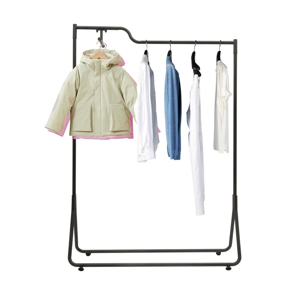 Vintoro Modern Simple Garment Rack,Retail Display Clothing Rack,Single Rod Floor-Standing Hangers Clothes Shelves,Portable Commercial Grade Rack,for Hanging Clothes,Coats,Skirts,Shirts,Sweaters,Black