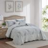 DaisyHuang Full Size Bedspread Set, 5PCE Reversible Quilt Set 96x110 Grey view 2