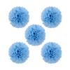 homeemoh Tissue Paper Pom Poms 5pcs 6 Inch Handmade Hanging Tissue Flowers Paper Pompoms Decorations for Birthday Baby Shower Wedding Party (Pale Blue) view 1