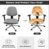 Autumn Squirrel Office Chair Covers, 2 Piece Set-Fall Maple Leaf Branch Stretch Elastic Computer Desk Chair Back Cover&Protective Stretchable Rotating Cushion Slipcover Thanksgiving Day Plant view 2