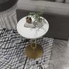 Round End Table Marble End Tables Luxury Coffee Table Creative Sofa Side Table Bedroom Bedside Unique Center Table view 4