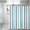 Lifup Fabric Shower Curtain, Modern Striped Shower Curtains for Bathroom, Waterproof Polyester Shower Curtain Set with Plastic Hooks, Washable Weighted Hem Decorative Bath Curtains Blue 71" W x 79" H view 2