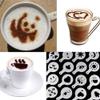 16PCS Coffee Decorating Stencils, DIY Decorating Coffee Printing Spray Stencils for Decorating Oatmeal Cupcakes (As Shown) view 2