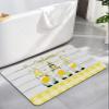 Bath Mat Rug 16x24, Gnome with Lemon Rustic Yellow Checked Wood Grain Soft Non-Slip Rubber Suede Bath Mats, Quick Dry Super Absorbent Washable Bathroom Rug Mat for Bathtub, Shower and Sink view 1