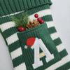 Christmas Stocking Knit Initial Christmas Stockings for Family Farmhouse Monogram Letter Christmas Stockings Christmas Decorations Gift Stocking Personalized Stocking Embroidered Letter T view 2
