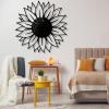 3D Sunflower Wall Art, Flowers Home Decor - Metal Wall Art (23.6"Wx23.6"H/ 60x60 cm, White) - Housewarming Gift view 3