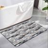 Gsypo Bath Mat Rug 16x24, Gray Camouflage Gradient Mottled Retro Watercolor Soft Non-Slip Rubber Suede Bath Mats, Quick Dry Super Absorbent Washable Bathroom Rug Mat for Bathtub, Shower and Sink view 1