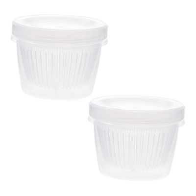 Cabilock 2pcs Food Storage Containers Drainage Design Sealed Vegetable and Fruit Boxes for Refrigerator Organization Kitchen Freshness Saver