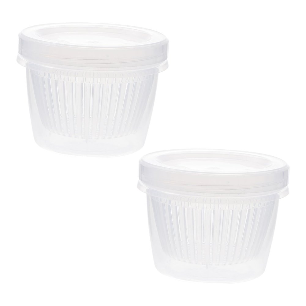 Cabilock 2pcs Food Storage Containers Drainage Design Sealed Vegetable and Fruit Boxes for Refrigerator Organization Kitchen Freshness Saver