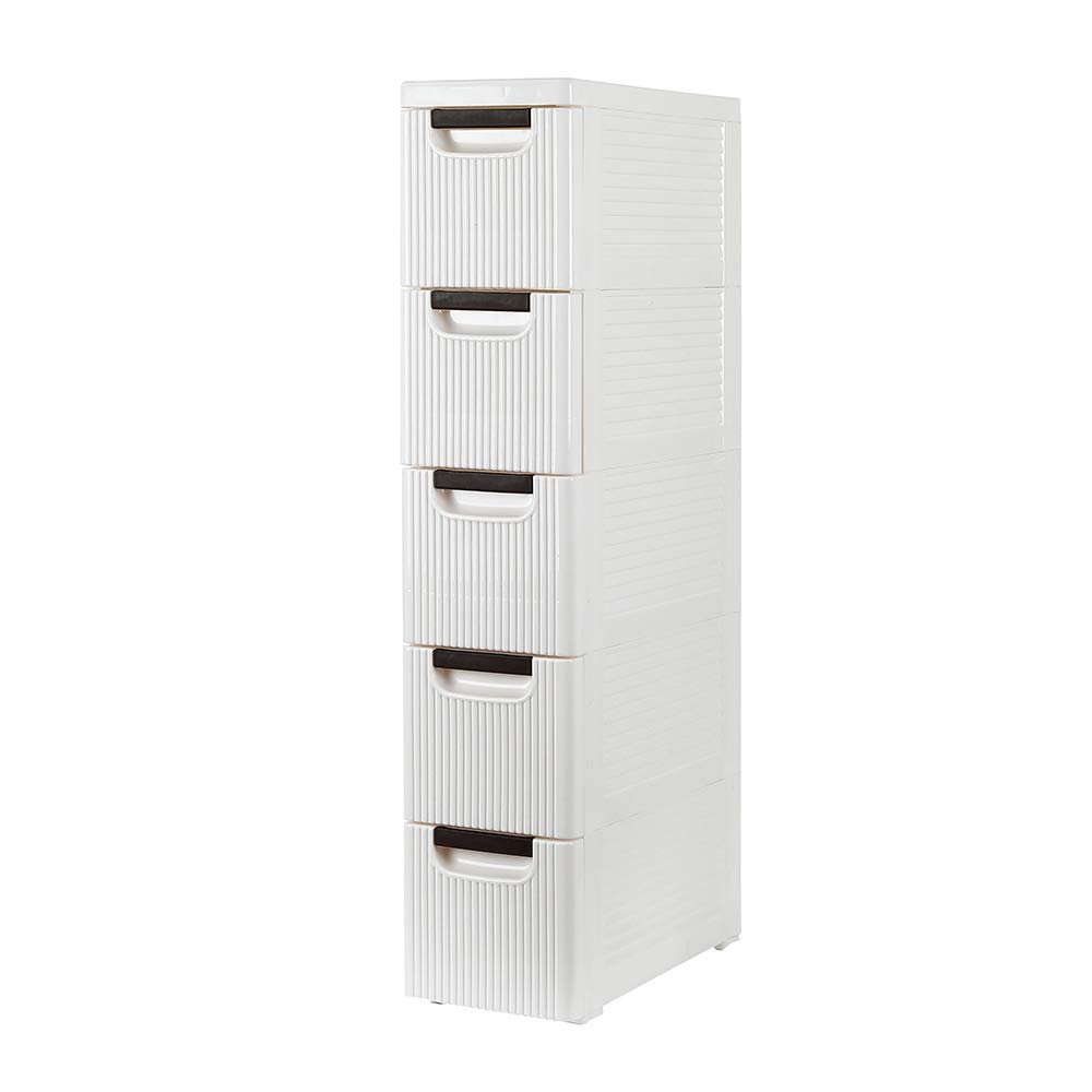 Storage Box in Bathroom and Bathroom 5-Tire Rolling Cart Organizer Unit with Wheels Narrow Slim Container Storage Cabinet for Bathroom Bedroom