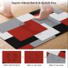 Bath Mat Rug 20x32, Abstract Art Patchwork Red Black and Grey Soft Non-Slip Rubber Suede Bath Mats, Quick Dry Super Absorbent Washable Bathroom Rug Mat for Bathtub, Shower and Sink view 3