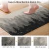 Bath Mat Rug 16x24, Fall Forest Silhouette Black Geay Art Oil Painting Linen Soft Non-Slip Rubber Suede Bath Mats, Quick Dry Super Absorbent Washable Bathroom Rug Mat for Bathtub, Shower and Sink view 3