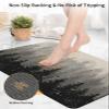 Bath Mat Rug 16x24, Fall Forest Silhouette Black Geay Art Oil Painting Linen Soft Non-Slip Rubber Suede Bath Mats, Quick Dry Super Absorbent Washable Bathroom Rug Mat for Bathtub, Shower and Sink view 4