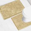 AINAHYVA Bathroom Rugs Chenille Bath mat 2 Piece Set, Super Absorbent, Strong PVC Non Slip Backing, Bath mats for Bathroom, Plush Shaggy, Thick, Machine Washable, Bathtub, Shower, Toilet.(Beige) view 1