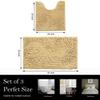 AINAHYVA Bathroom Rugs Chenille Bath mat 2 Piece Set, Super Absorbent, Strong PVC Non Slip Backing, Bath mats for Bathroom, Plush Shaggy, Thick, Machine Washable, Bathtub, Shower, Toilet.(Beige) view 2