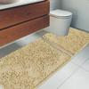 AINAHYVA Bathroom Rugs Chenille Bath mat 2 Piece Set, Super Absorbent, Strong PVC Non Slip Backing, Bath mats for Bathroom, Plush Shaggy, Thick, Machine Washable, Bathtub, Shower, Toilet.(Beige) view 3